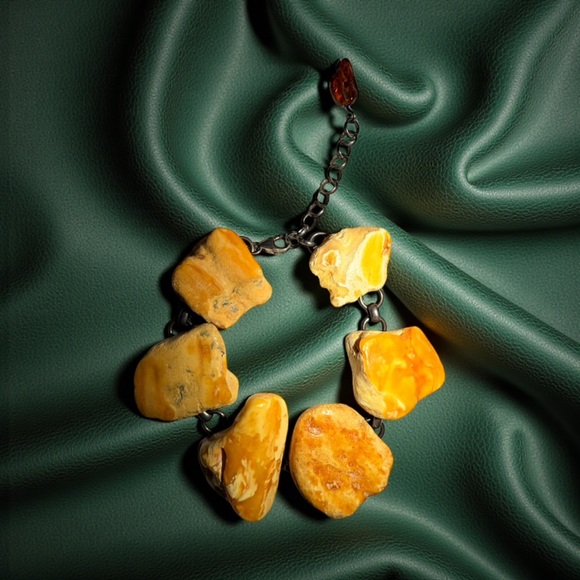 .925 ANTIQUE BUTTERSCOTCH NATURAL AMBER Jewelry - ANTIQUE Butterscotch Natural Amber .925 Bracelet